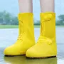 XANES 1 Pair Rain Boot Bicycle Shoe Covers Waterproof Silicone High Top Non-slip Shoes Protector Outdoor Reusable Thickened Footwear for Cycling Hiking Walking