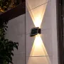 LED Solar Wall Light Outdoor Up and Down Garden Lamp for Home Porch Fence Stairs Wall Backyard Luminous Lighting