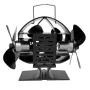 IPRee Stove Fan Without Electricity Quiet Chimney Fan For Stove Pipe Efficient Heat-Powered Fan For Oven Fan Wall Mounted Stove Fan