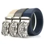 ZANLURE Men's High-Grade Nylon Tactical Belt with Dragon Pattern Toothless Automatic Alloy Buckle Waistband