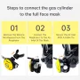 DIDEEP Mini Scuba Tank 1L Diving with Pump Snorkel Mask Portable Oxygen Cylinder Full Face Diving Mask Underwater Breath System