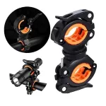 360° Adjustable Bike Light Handlebar 2 Stable Contraction Mechanical Fast Locking 0.2kg Lightweight Bicycle Holder for Headlight Pump
