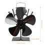 IPRee Fireplace 5 Blades Heat Powered Stove Fan Log Wood Burner Quiet Home Fireplace Fan Efficient Heat Distribution DY015J
