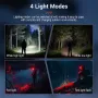 BORUiT White Red Light LED Headlamp Use AAA Battery 4 Modes Super Bright Head Lamp Waterproof Head Torch