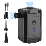 Electric Air Pump Inflator Air Compressor With Rechargeable Battery Portable Wireless For PVC Boat Mattress Inflatable Pool Raft Tyre Balls With 3 Nozzles
