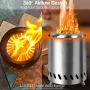 IPRee Outdoor Stainless Steel Firewood Stove Heater Camping Smokeless Fire Pit Furance Portable Wood Burning Brazier