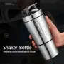 IPRee Stainless Steel Protein Shaker Double Layer Cup Portable Fitness Sports Mug Nutrition Shakers Cup Water Bottles Water Cup Portable Shakers Kettle