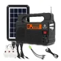 Portable Solar Generator with Solar Panel Radio BT Speaker Phone Charger Flashlight Power Station Built-in 3600mAh Rechargeable Battery for Outdoor Camping Emergency Illumination System with 3Pcs External Light Bulb