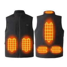 TENGOO HV-06 6 Areas Heated Vest Winter USB Electric Heated Vest Windproof Washable Thermal Waistcoat for Cycling Fishing Hiking Vest