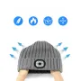 Unisex Beanie Fleece Lined LED Beanie with Light and USB Rechargeable Hands Free LED Headlamp Hat, Knitted Night Light Beanie Cap Flashlight Hat