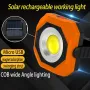 Outdoor Magnetic Camping Lamp Rechargeable Flashlight Solar Absorption Cob Usb Portable Multifunctional Wide-Angle Work Light