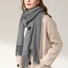 TENGOO Scaldacollo elettrico riscaldato con ricarica USB, 3 temperature regolabili, scaldacollo lavabile, riscaldamento rapido in 3 secondi, per uomo e donna