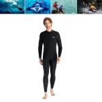 DIVE&SAIL 3mm Warm Neoprene Long Sleeve Wetsuit High Elasticity Wear-resistance Diving Suit Thermal Suit for Surfing Snorkeling Diving Swimming