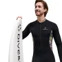 DIVE&SAIL Men Full Body Dive Skins Wetsuit UPF50+ Sun Protection Quick-drying One-piece Long Sleeve Diving Top Pant Front Zip Keep Warm Elastic Snorkeling Clothes for Surfing Swimming