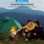 Astrolux® Ti-BS1 Titanium Backpacking Stoves Titanium Camping Stove Folding Wood Burning Stove Pocket Stove Portable Lightweight Backpacking Stove for Outdoor Camping Hiking Backpacking Picnic BBQ