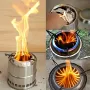 IPRee Outdoor Firewood Stove Portable Folding Wood Stove Stainless Steel Wood-burning Stove Camping Picnic BBQ Windproof Furnace