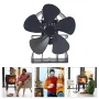 DY565J Energy Saving Fireplace Fan 5 Blade Fireplace Quiet SafeHeat Powered Stove Fan Log Wood Burner Eco Friendly Fan