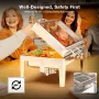 Warmounts 9.5QT Rectangular Chafing Dish Buffet Set with Hydraulic PivotLid, Stainless Steel Catering Server Food Warmer with 2-Tray Noiseless for Party, Wedding, Restaurant