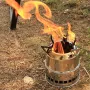 IPRee Outdoor Firewood Stove Portable Folding Wood Stove Stainless Steel Wood-burning Stove Camping Picnic BBQ Windproof Furnace
