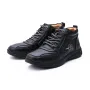 Men's High Top Boots Winter PU Leather Ankle Boots Fur Lined Warm Slip Resistant Waterproof Casual Shoes Outdoor Mountaineering Hiking Shoes