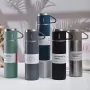 500ml Vacuum Flask Set Stainless Steel Vacuum Cup with 3Pcs Double-use Covers Insulated Mug Leakproof Keeps Temperature Of Hot Cold Coffee Tea Milk For Hours Thermos Water Bottle Suitable For Backpacking Camping Traveling