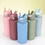 IPRee 1000ml Thermos Cup LID With Straw And Handle Sealed Leak Proof Portable Handle Outdoor Sports Water Bottle