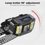 COB LED Head Mounted Flashlight USB Charging Powerful Headlight Torch Power Display Camping Head Light for Outdoor Night Fishing