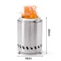 IPRee Outdoor Stainless Steel Firewood Stove Heater Camping Smokeless Fire Pit Furance Portable Wood Burning Brazier