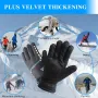 XANES Winter Warm Cycling Gloves Men Women Windproof Non-Slip Fleece Thermal Ski Gloves for Outdoor Snowboard Motorcycle Riding
