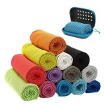KALOAD 1 PCS Quick-Dry Cooling Towels with Storage Box Soft Breathable Sweat Absorption Cold Head Scarves for Sports Running Yoga Gym