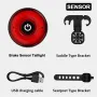 BIKIGHT Smart Brake Sensing Bike Taillight 4 Light Modes Type-C Rechargeable Waterproof Dustproof Bicycle Rear Light for MTB Road Night Riding Safety
