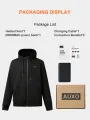 Auxo Unisex 4-Zone Heated Hoodie with 3.7V 20000mAh Battery Zip Up Fleece Hooded Sweatshirt Up to 20 Hours Warmth