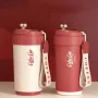 IPRee 450ml Ceramic Coffee Mug Temperature Display Thermos Cup 316 Stainless Steel Water Cup Portable Heat Preservation
