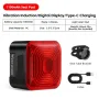 WEST BIKING Luz traseira de bicicleta com sensor de freio inteligente, display digital de LED, parada automática, tipo C, 1100mAh, luz traseira portátil de longa duração para bicicleta MTB, bicicleta de estrada, scooter