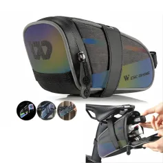 WEST BIKING Borsa da sella per bicicletta riflettente colorata da 1,8 l, impermeabile, portatile, per riporre gli attrezzi da ciclismo, per MTB, bici da strada, scooter
