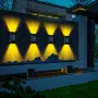 2PCS Outdoor Solar Light LED Waterproof Decoration Wall Lamp for Fence Porch Country Balcony House Garden Street Lighting