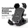 ROCKBROS 4.5''-7.2''Bicycle Phone Handlebar Holder 360° Rotation 30° Tilt Auto Locking Shockproof Non-slip Motorcycle Electric Vehicle Bike Bracket