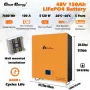 [US Direct] Cloudenergy 48V 150Ah LiFePO4 Battery Wall Mounted Lithium Deep Cycle Battery Pack 7680Wh 5120W Energy 6000+ Life Cycles Built-in 100A BMS, for RV, Solar, Marine, Overland, Off-Grid CL48-150B