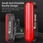 WEST BIKING Bicycle Laser Brake Sensing Taillight IPX5 Waterproof 450mAH USB Charging Bike Rear Light for Night Riding Safety