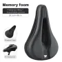 WEST BIKNIG Thickened Sponge High Elasticity Bike Seat Cushion PU Leather Soft Waterproof Hook Loop Fastening Bicycle Saddle Cover