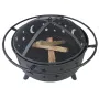 [USA Direct] Fireplace with Spark Screen Poker for Bonfire Patio Backyard Garden Picnic Fire Pit 30in Fire Pits for Outside Wood Burning Outdoor, 8010