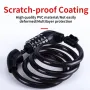 XANES Bike Lock Steel Password Lock Five-digit Code Anti-theft 120CM Portable Safety Cable Lock for MTB Bike Electric Bike Scooter Motorcycle