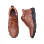 Men's High Top Boots Winter PU Leather Ankle Boots Fur Lined Warm Slip Resistant Waterproof Casual Shoes Outdoor Mountaineering Hiking Shoes