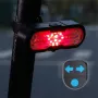 BIKIGHT 2 in 1 Wireless Remote Warning Turn Bike Taillight 5 Iighting Modes 70dB Loud Bell 1200mAh Battery Type-C Rechargeable Safe Smart Rear Light with Horn for Giant Samebike Ibis MTB Bike Night Cycling Riding