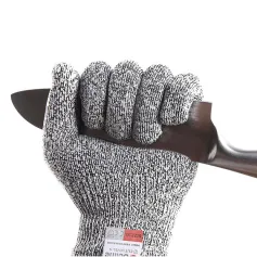 IPRee Level 5 Cut Proof Stab Resistant Wire Metal Glove Kitchen Fishing Cuts Gloves for Oyster Shucking Fish Gardening Safety Gloves