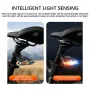 Bikight Solar Bike Taillight 300mAh Battery 7 Light Modes Type-C Charging IPX7 Waterproof Bicycle Rear Light for MTB Bike Motorcycle Electric Vehicle