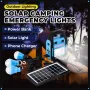 IPRee Solar Lighting System Solar LED Lights Emergency Power With Solar Panel Rechargeable Bulb Flashlight For Home Outdoor Camping