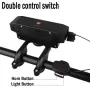 Cansses 3 in 1 4000mAh Battery Bike Headlight 6 Light Modes USB Fast Charging Waterproof Power Bank Phone Bicycle Front Light with 130db Horn for Night Cycling