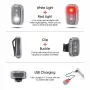 WEST BIKING Mini Portable Bike Taillight 4 Light Modes USB Rechargeable 180° Wide Angle PX5 Waterproof White Red Warning Bicycle Back Light for Cycling Running Hiking