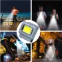 Bikight Magnetic COB Work Light, Safety Running Light with Strong Magnetic Clip, 6 Light Modes USB Rechargeable Waterproof Mini Led Keychain Light with Headband for Night Running Joggers Walking Hiking